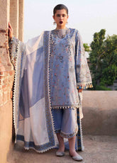 Nirmal By Hussain Rehar Embroidered Lawn 3 Piece Unstitched Suit HR25N D-FIRA